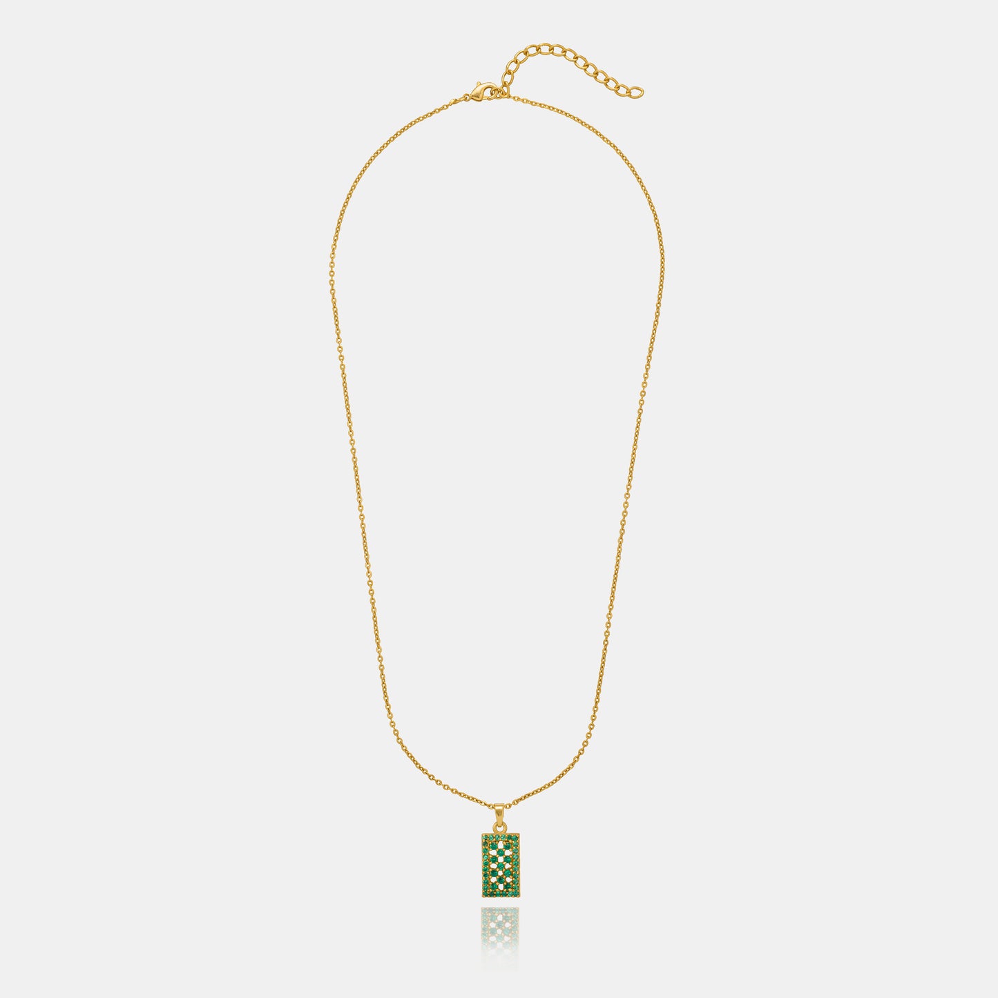 green radiant rectangle charm