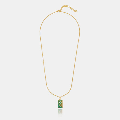 Green Radiant Rectangle Charm