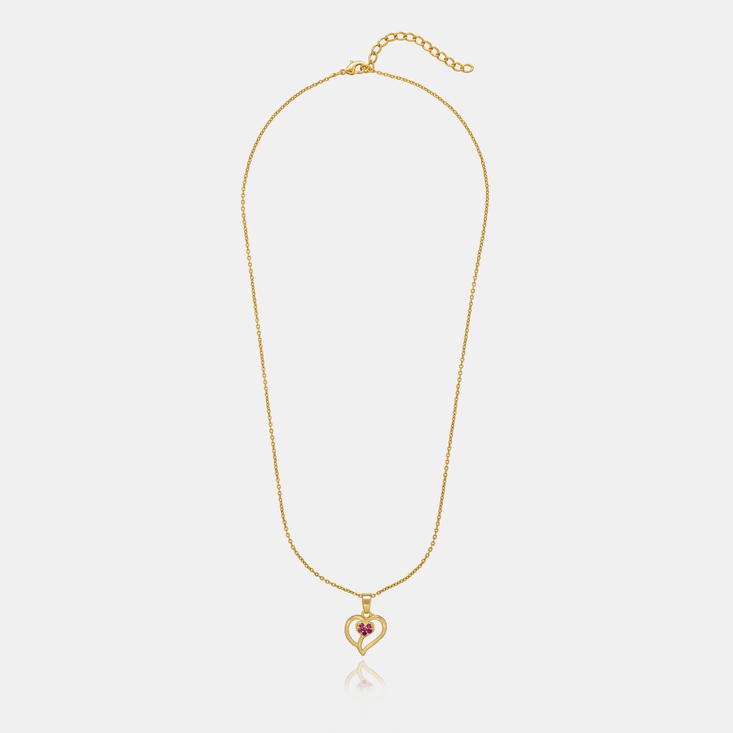 golden necklace with heart pendant