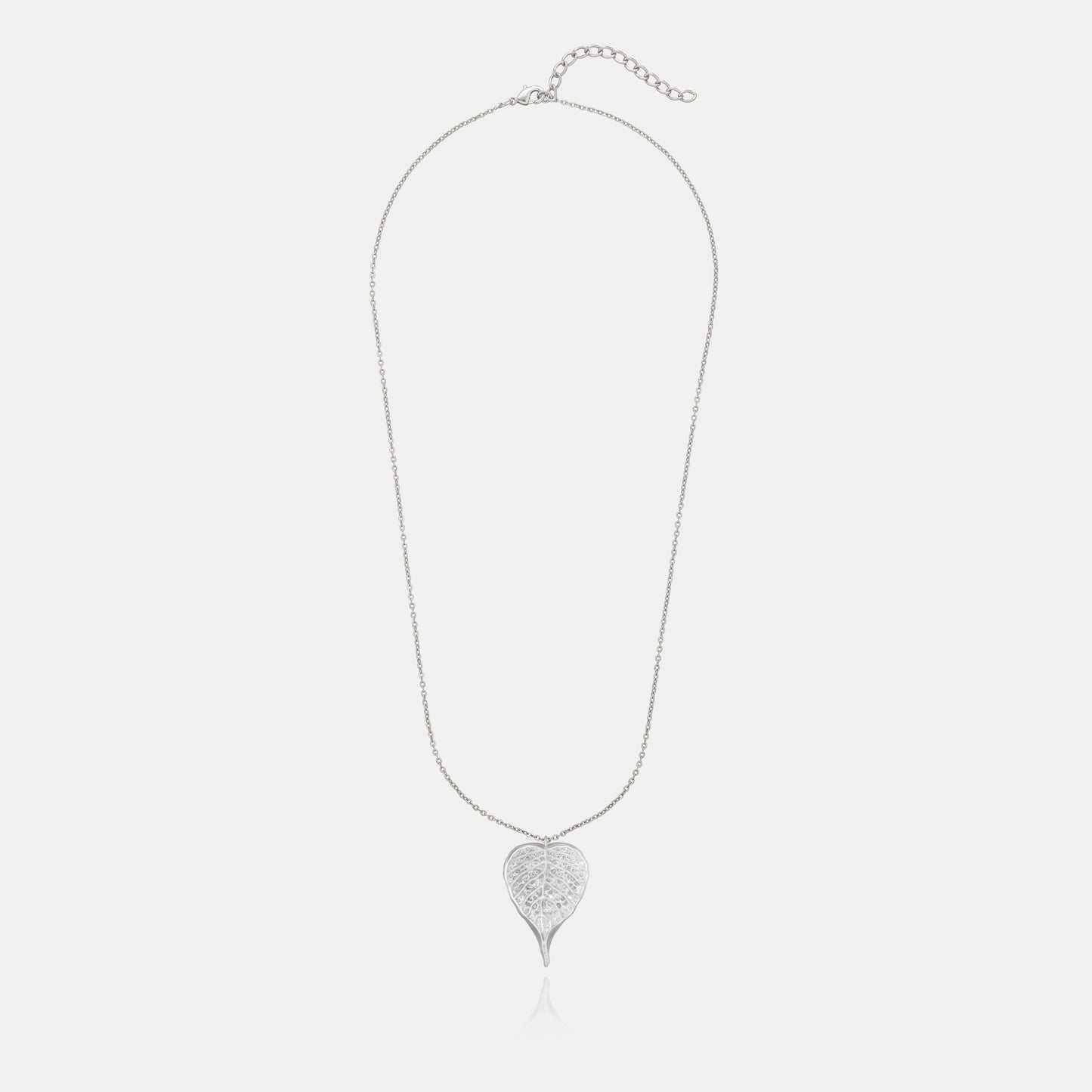 silver krishna leaf necklace with pendant