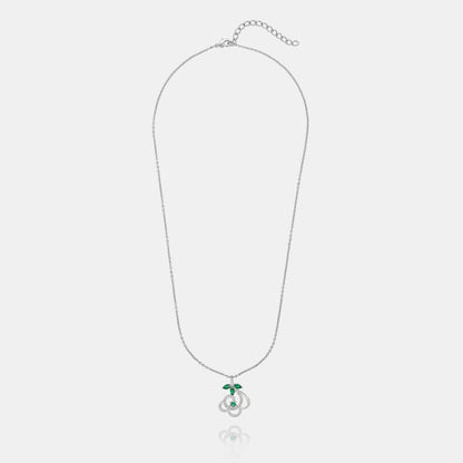 Silver Green Luminous Heart Necklace