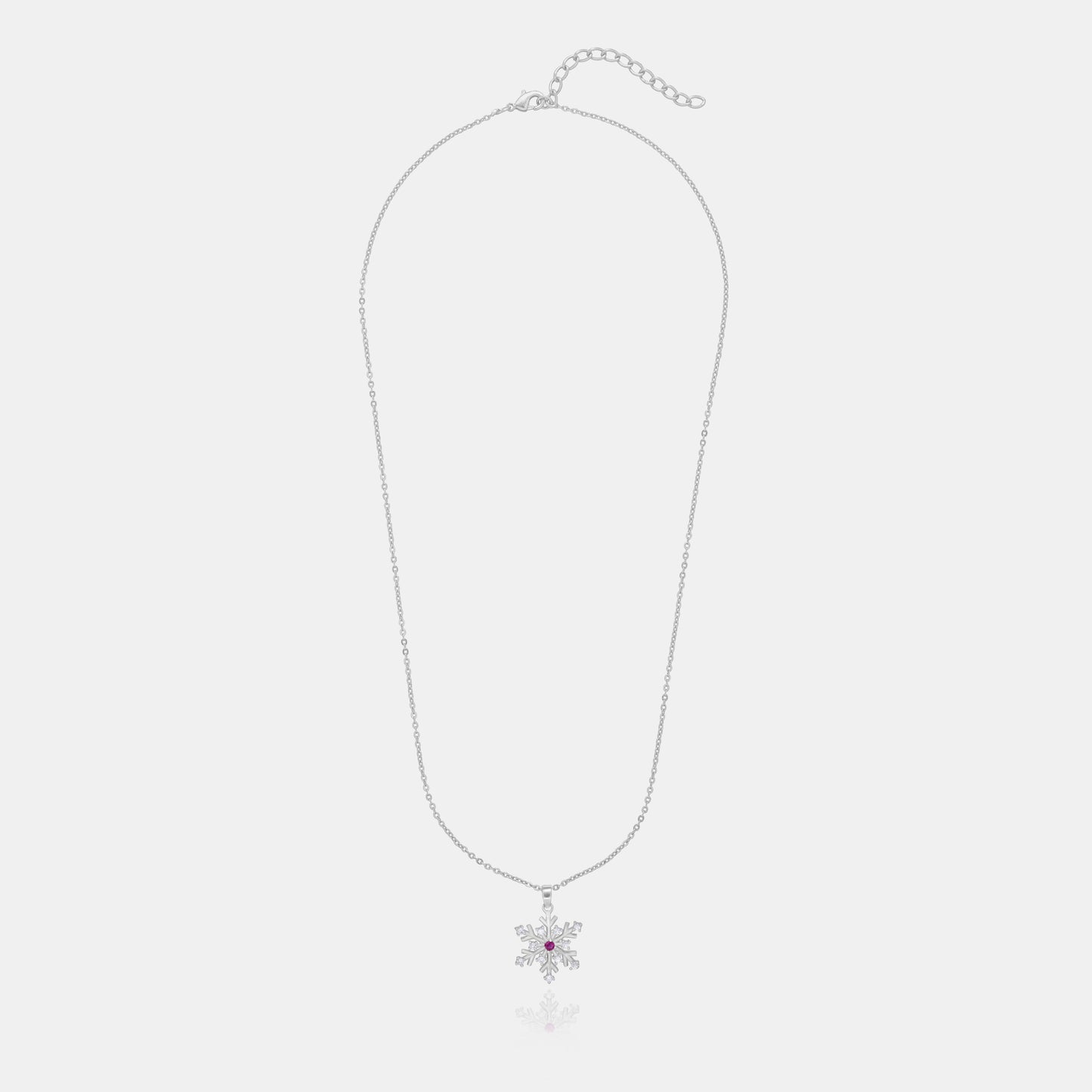 silver necklace with a flower charm