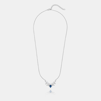 Silver Blue Branch of Grace Necklace