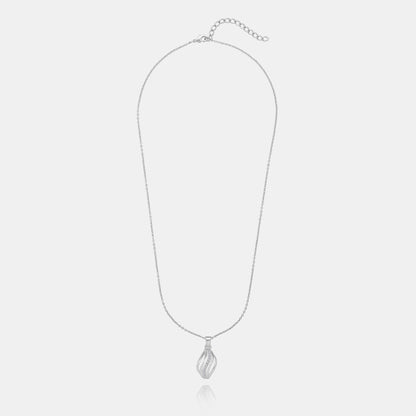 Silver Necklace with a Diamond Pendant