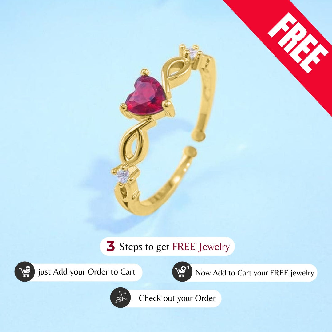 free golden ruby ring in every purchase