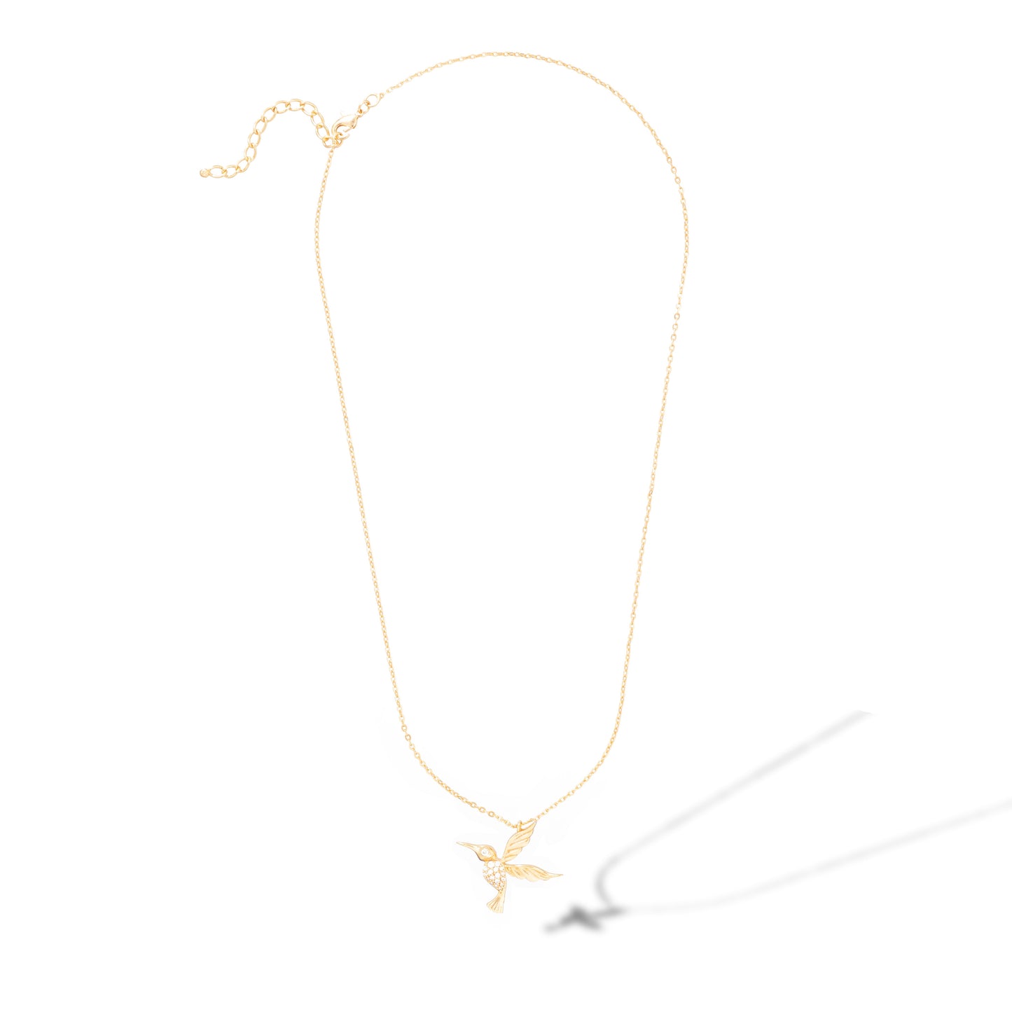 golden humming necklace with diamonds