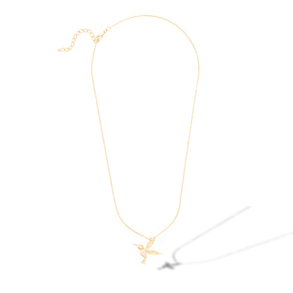 Golden Humming Necklace with Diamonds