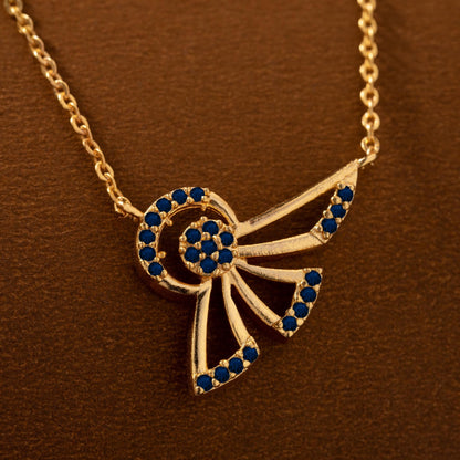 Blue Crimson Bloom Necklace