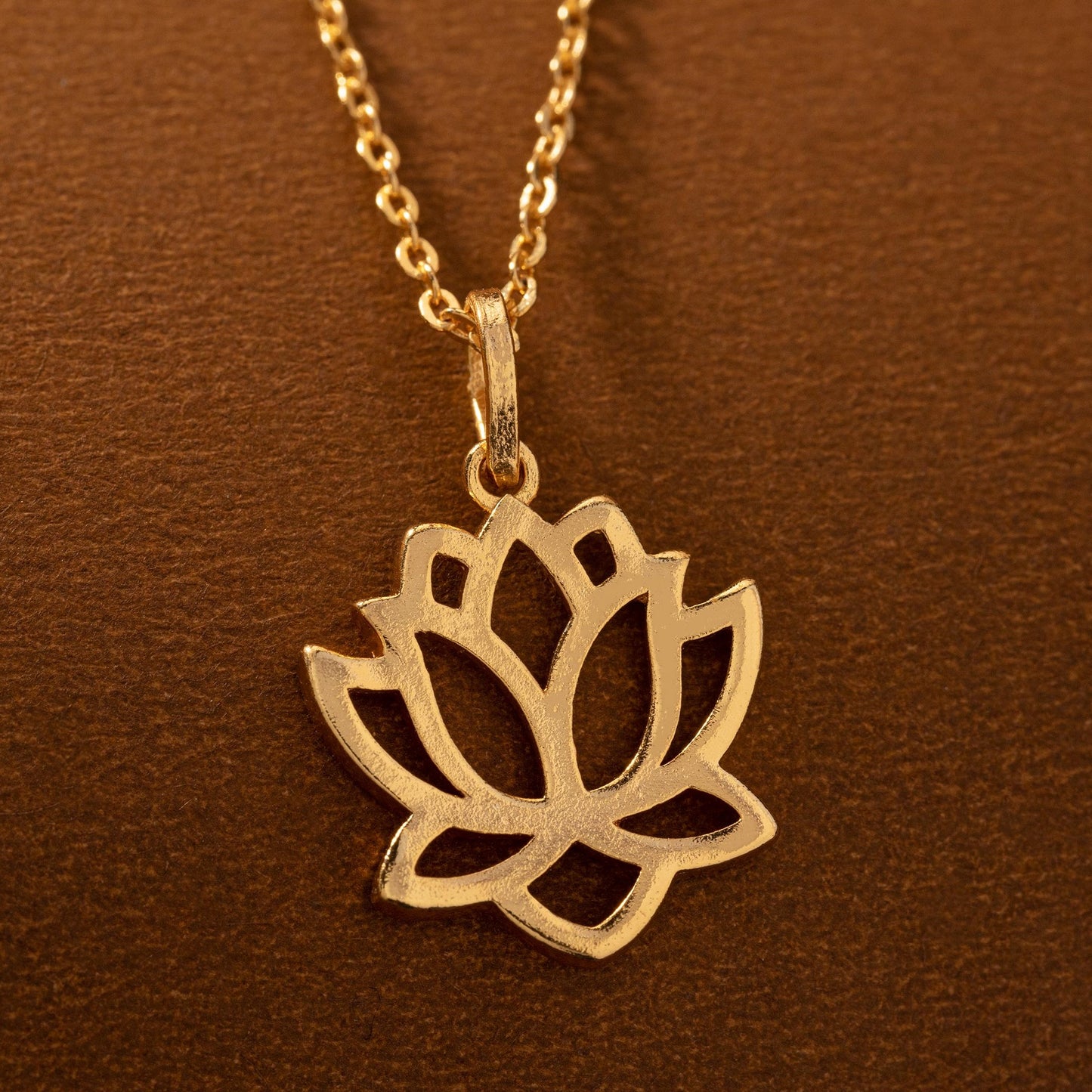 golden lotus flower necklace