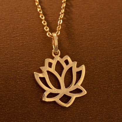 Golden Lotus Flower Necklace