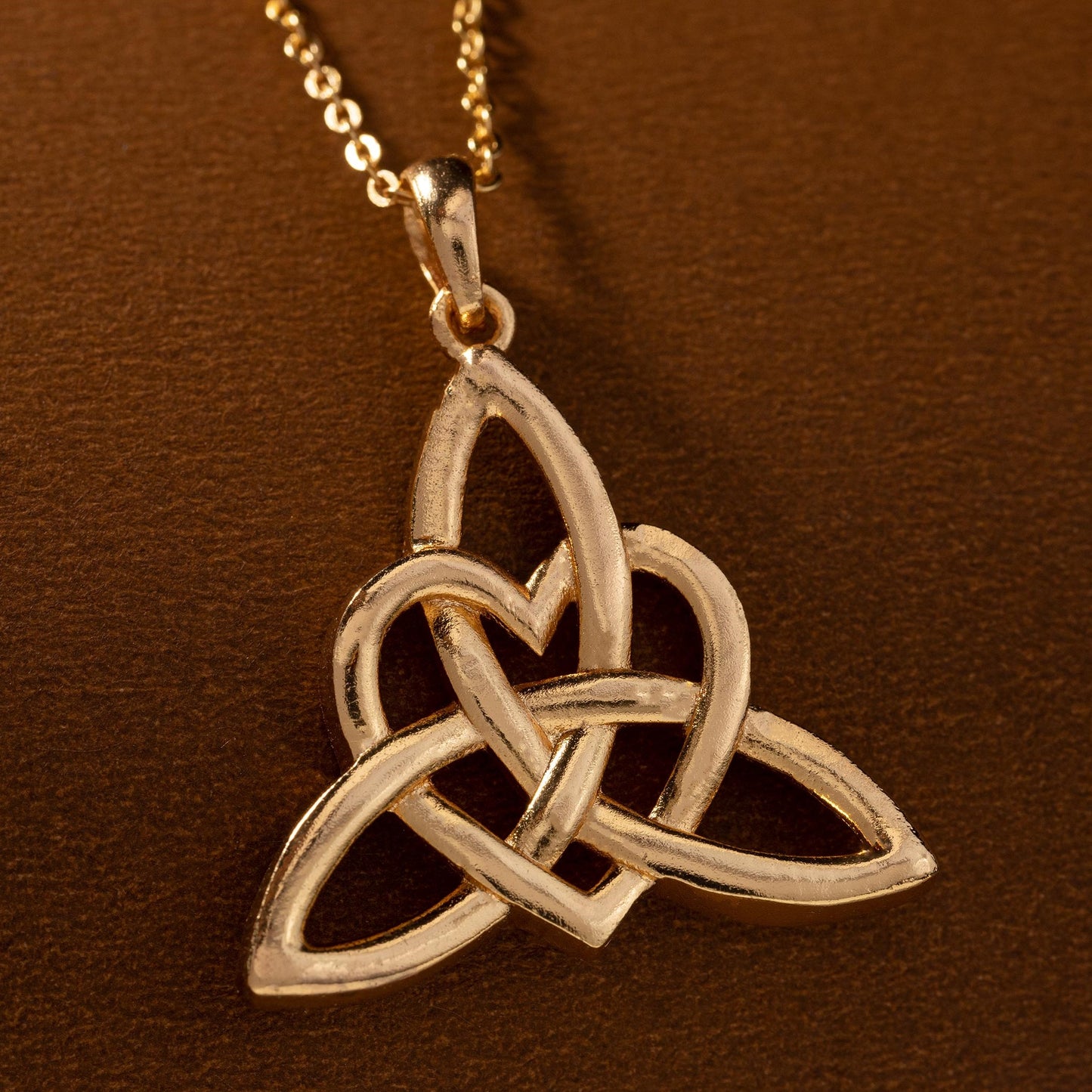 golden celtic knot necklace