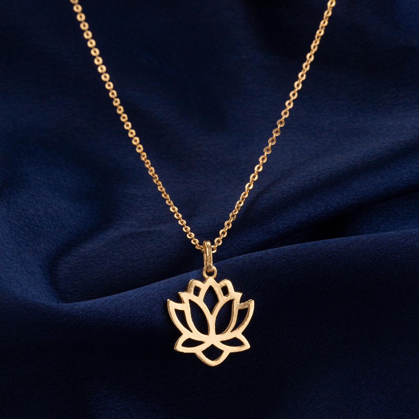 golden lotus flower necklace