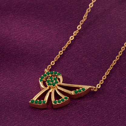 Green Crimson Bloom Necklace