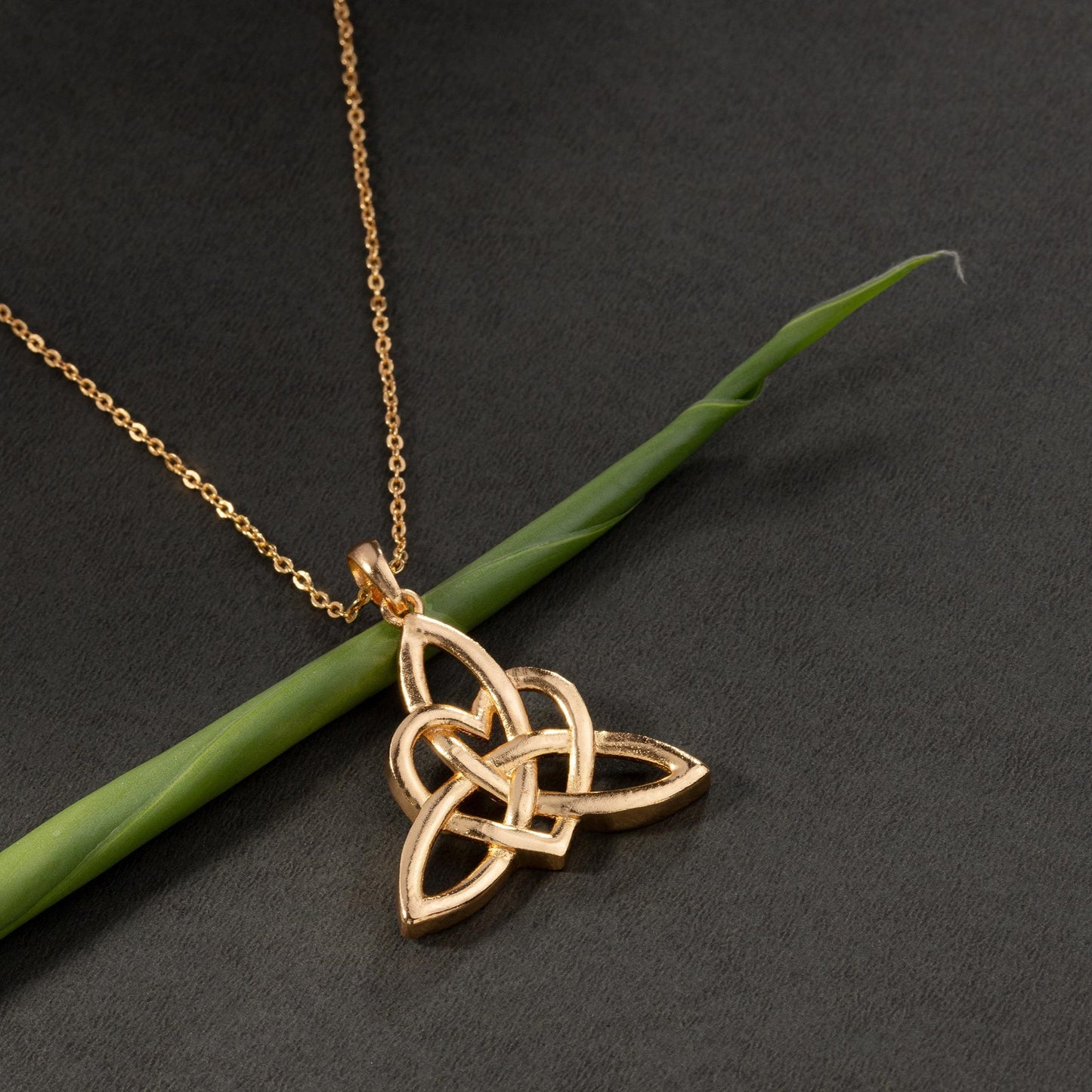 golden celtic knot necklace