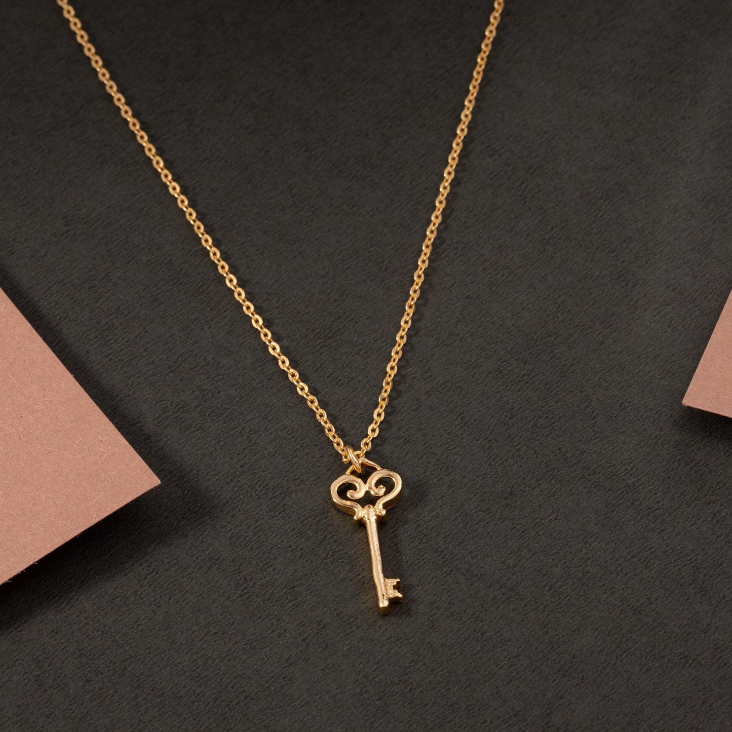 golden key necklace