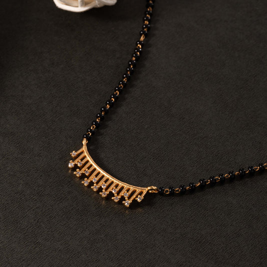 Black and Golden Necklace with Diamonds