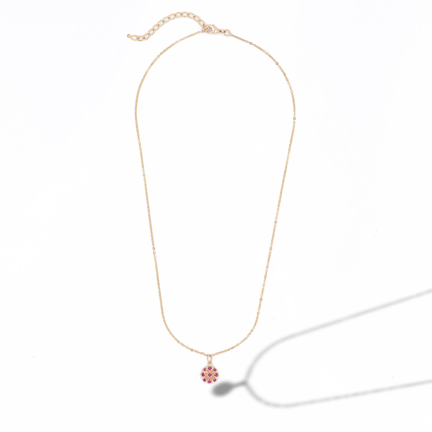 golden necklace with a flower design