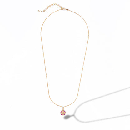 Golden Necklace with a Flower Design