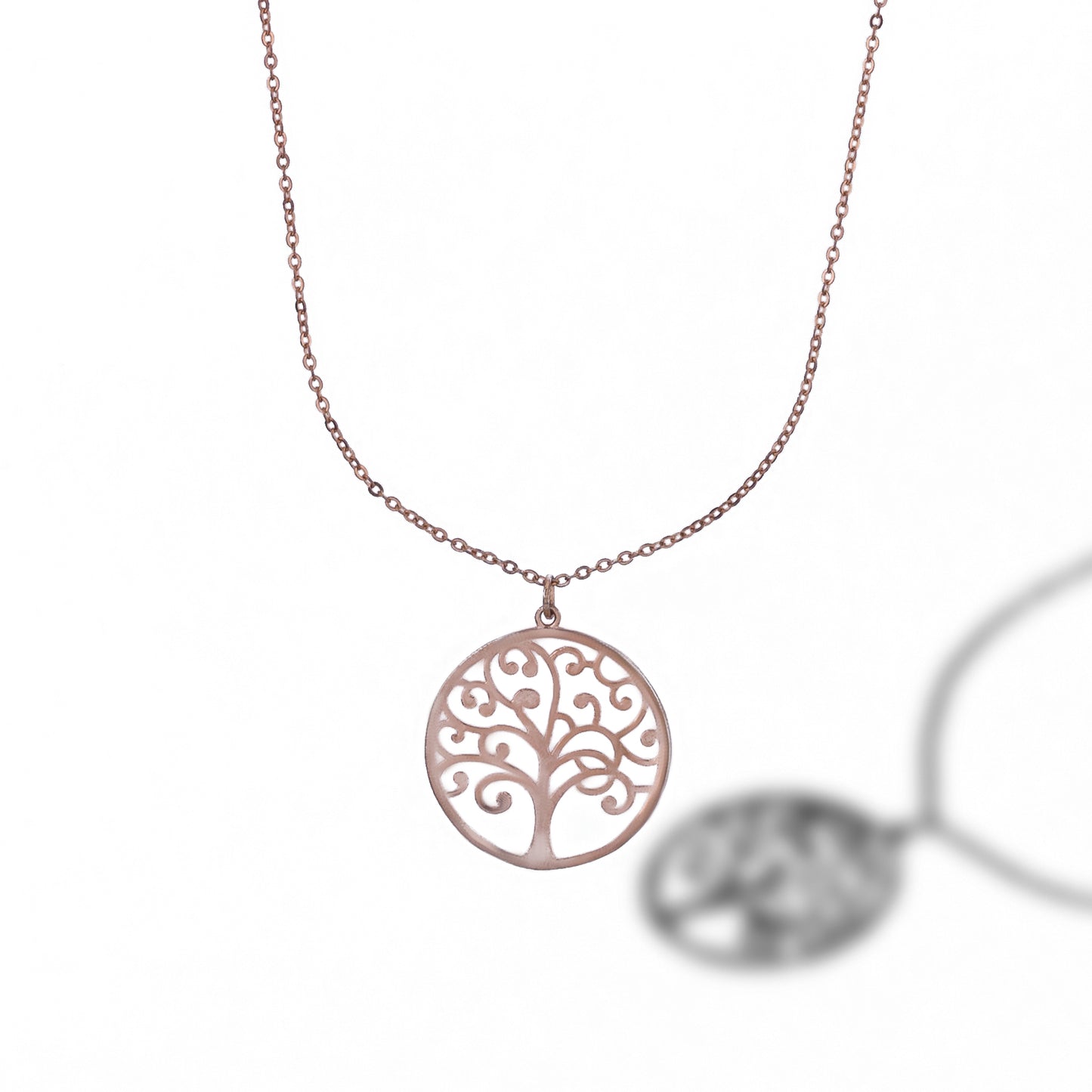 rose gold tree of life pendant