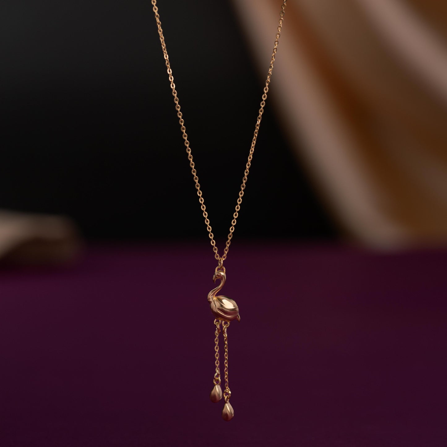 graceful flamingo drop necklace