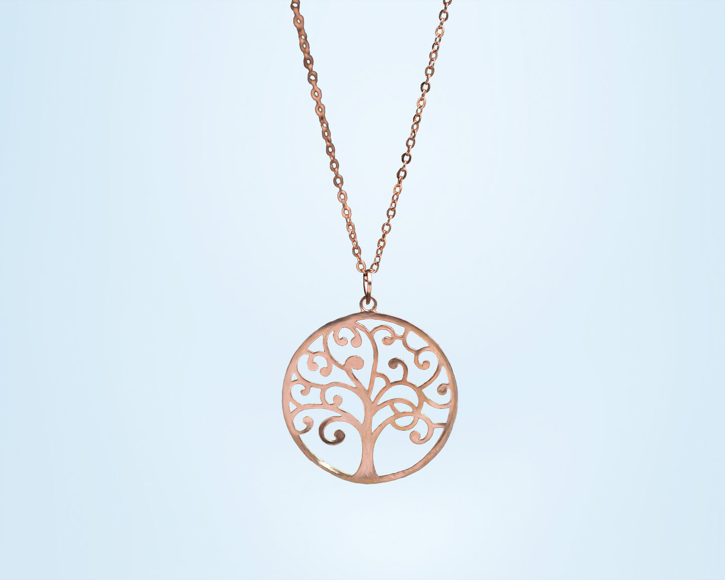 rose gold tree of life pendant