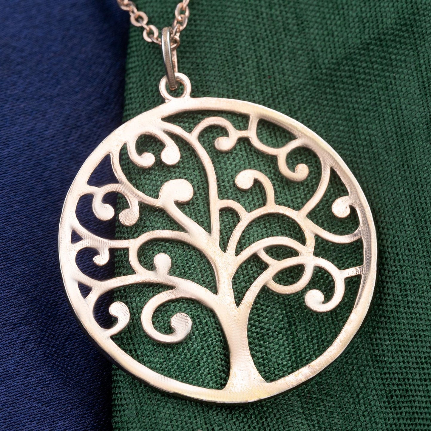 rose gold tree of life pendant