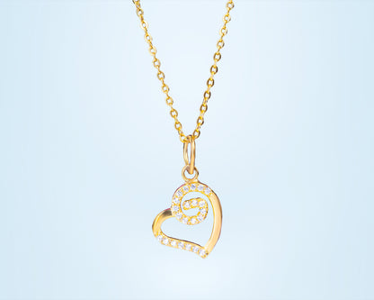 White Swirling Heart Necklace