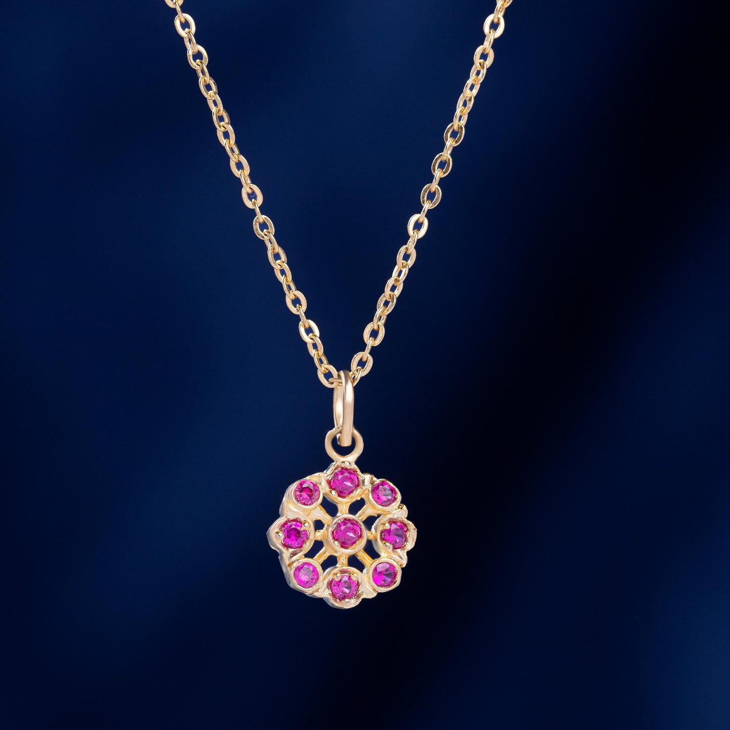 golden necklace with a flower design