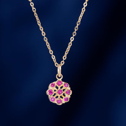 Golden Necklace with a Flower Design