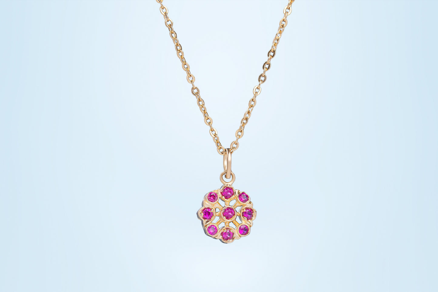 golden necklace with a flower design