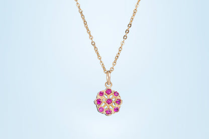 Golden Necklace with a Flower Design