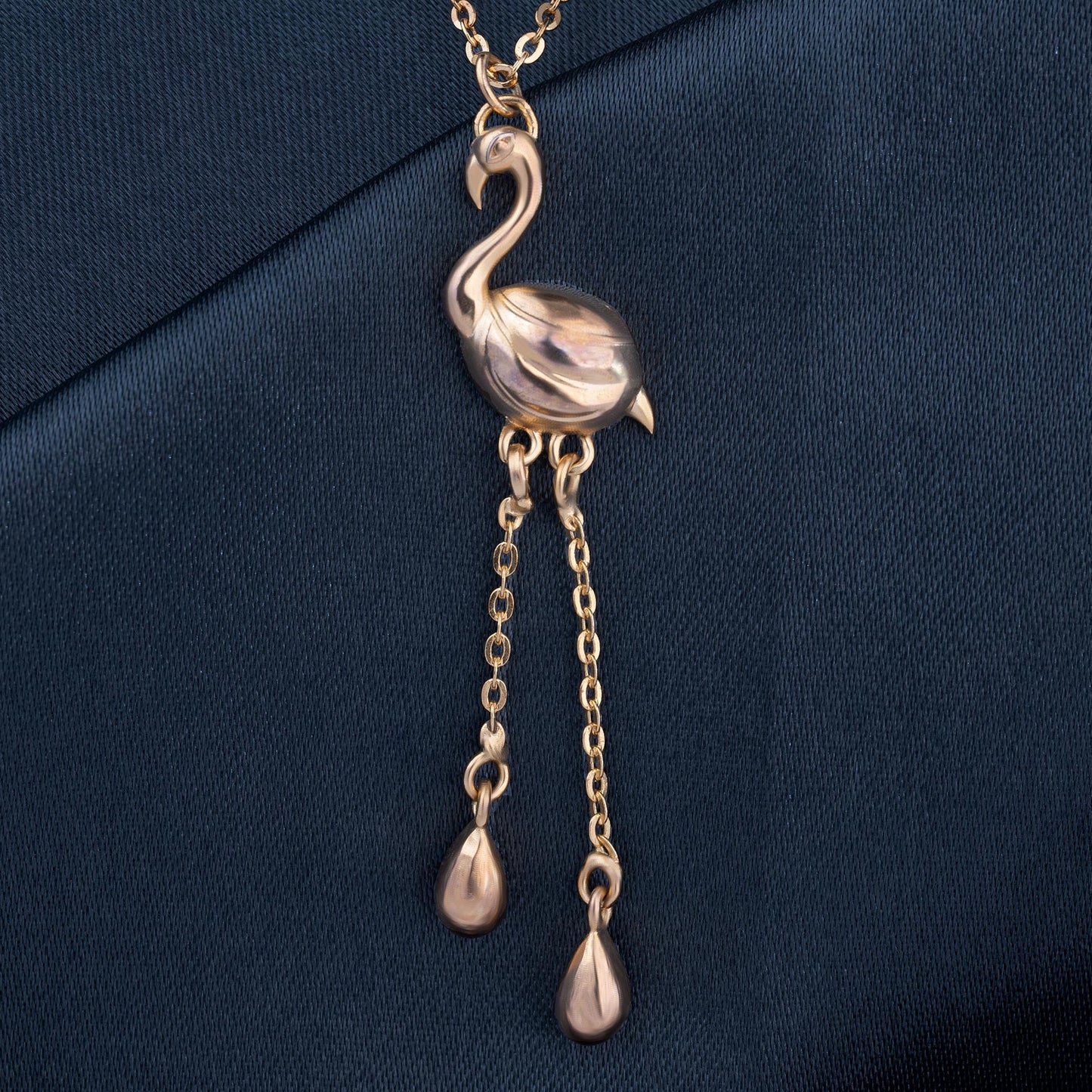 graceful flamingo drop necklace