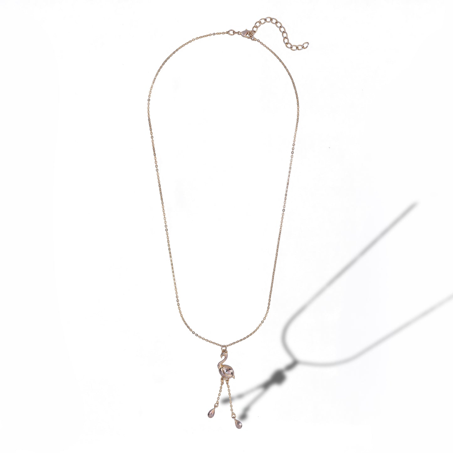 graceful flamingo drop necklace