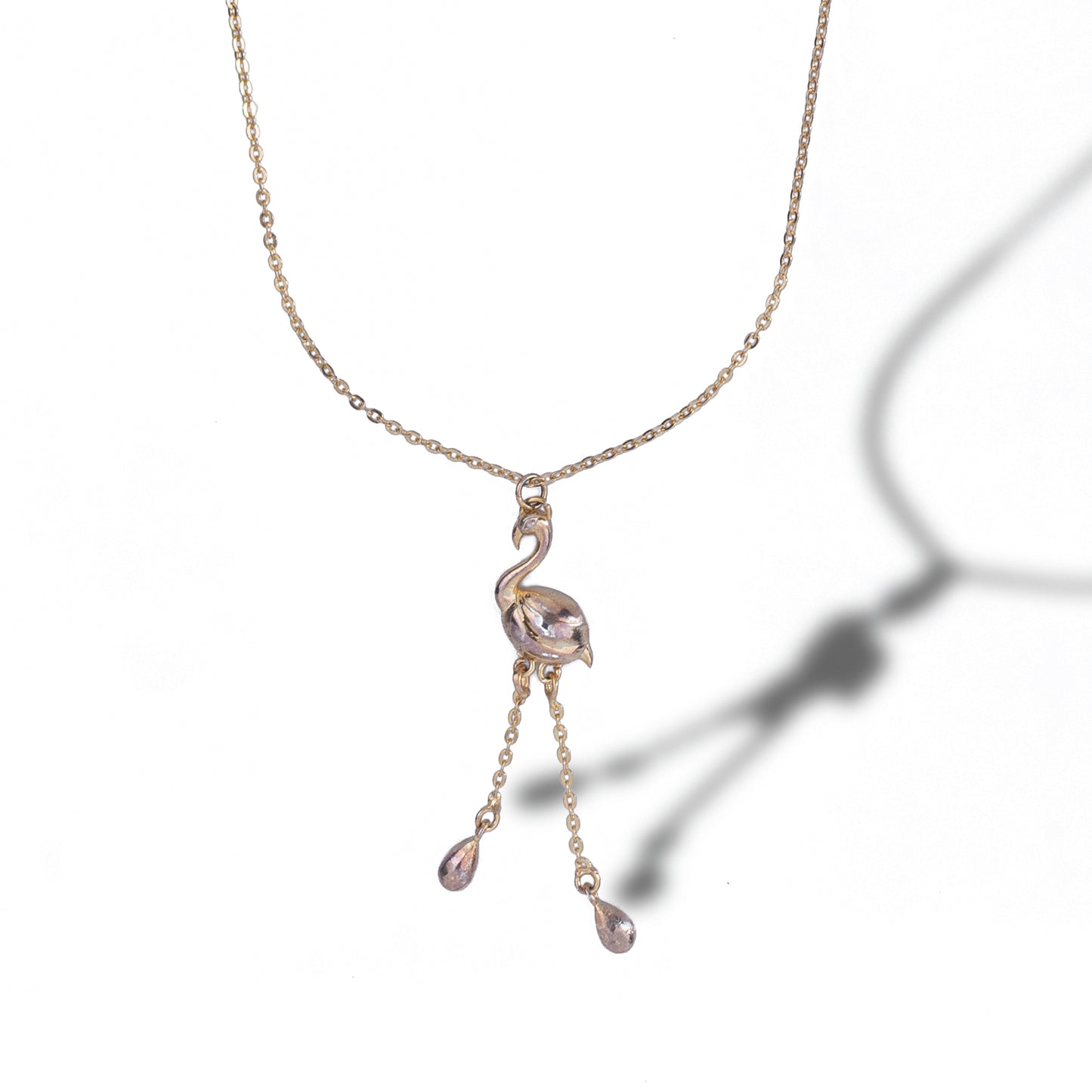 graceful flamingo drop necklace