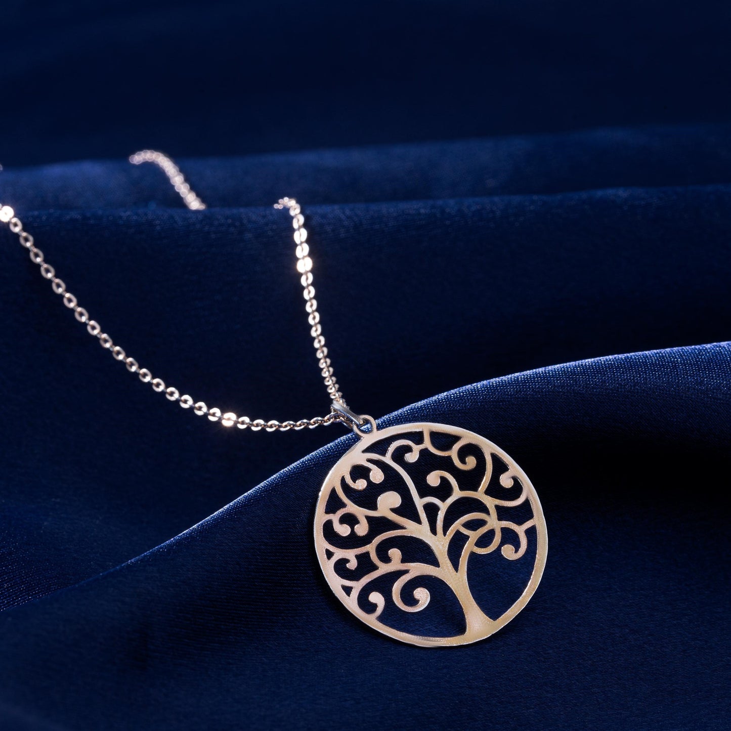 rose gold tree of life pendant