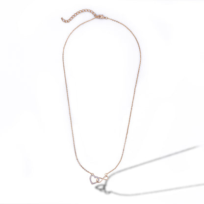 Golden Necklace with Heart and Infinity