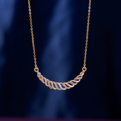 Golden Necklace with Sapphire Stones