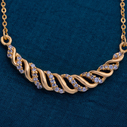 Golden Necklace with Sapphire Stones