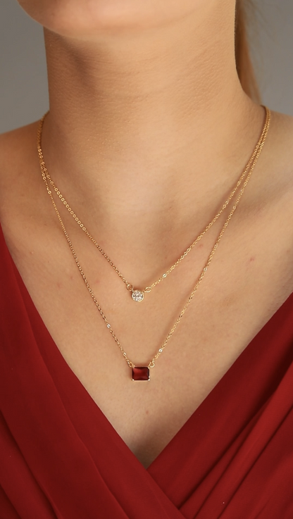 Red Breeze Double Necklace