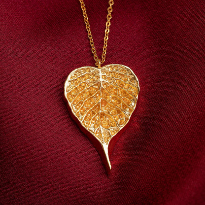 Golden Krishna Leaf Necklace with Pendant