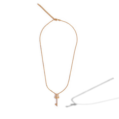 Golden Necklace with a Diamond Pendant