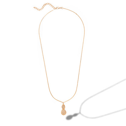 Golden Necklace with a Diamond Tear