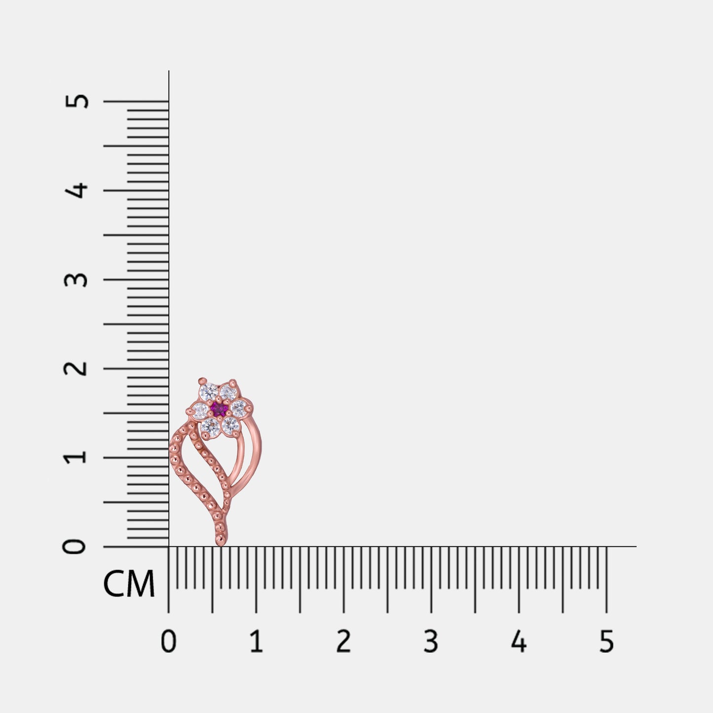 white blossom glow rose gold stud