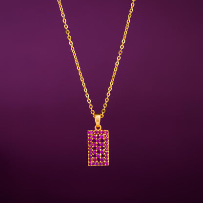 Red Radiant Rectangle Charm