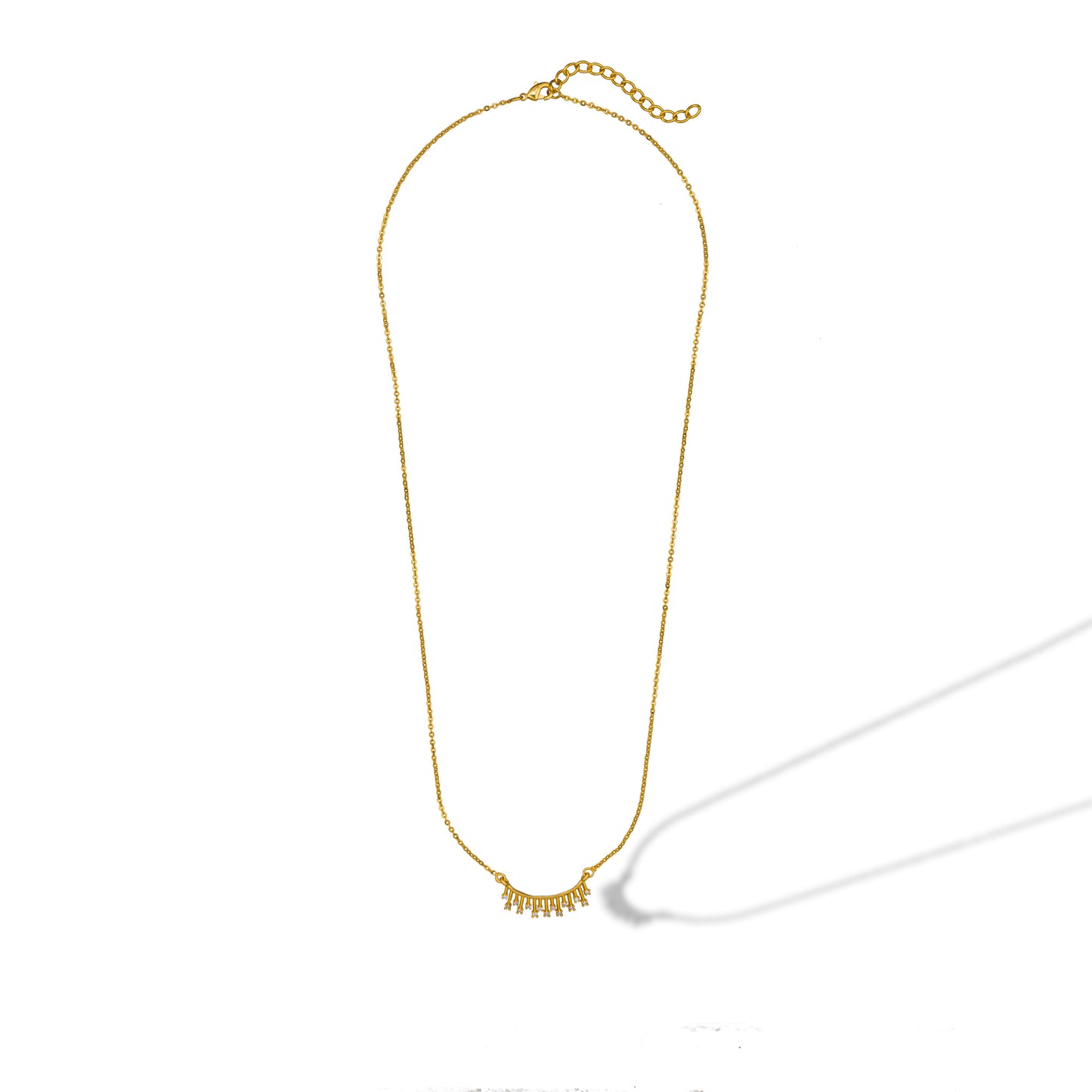 golden necklace with diamonds