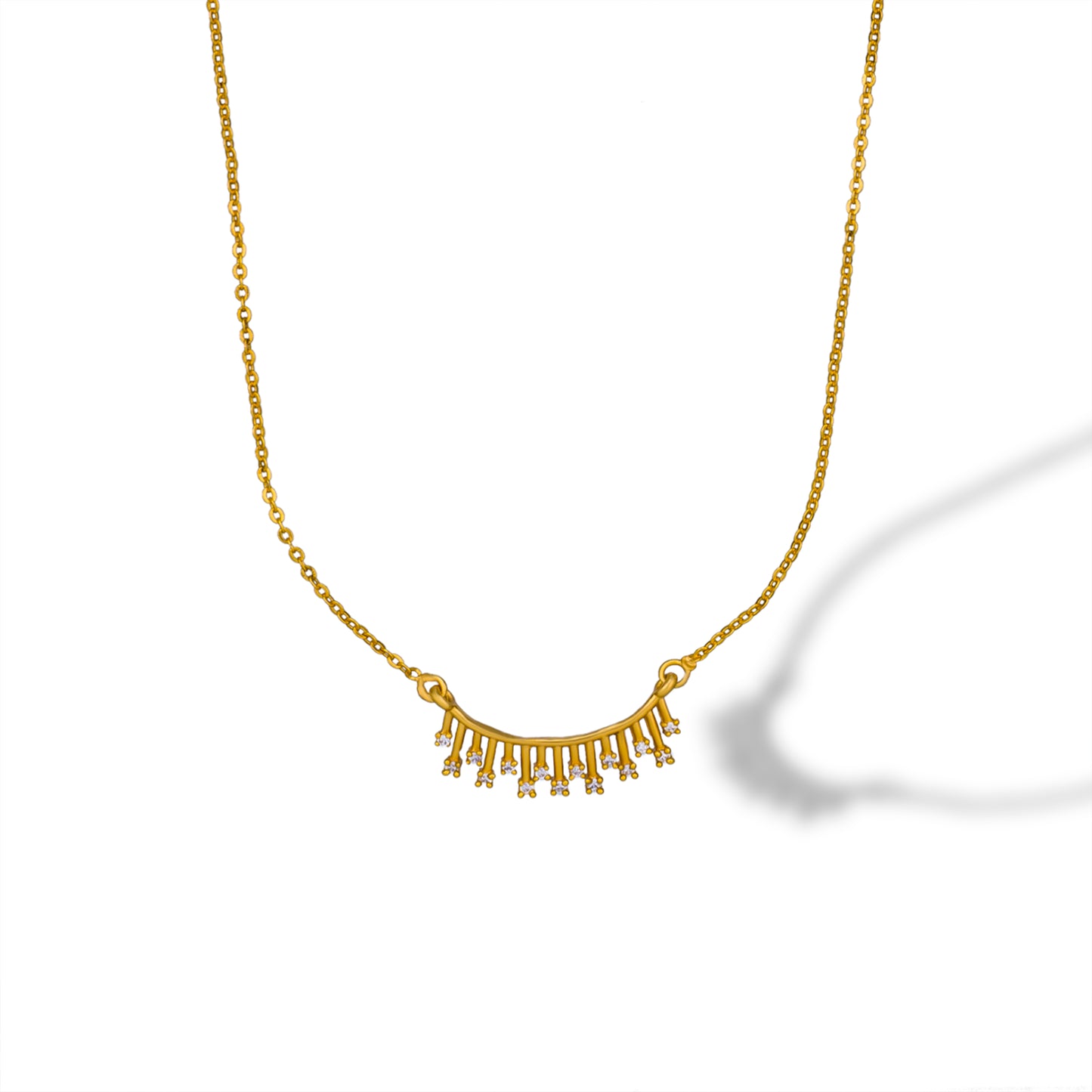 golden necklace with diamonds