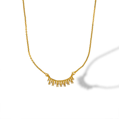 Golden Necklace with Diamonds