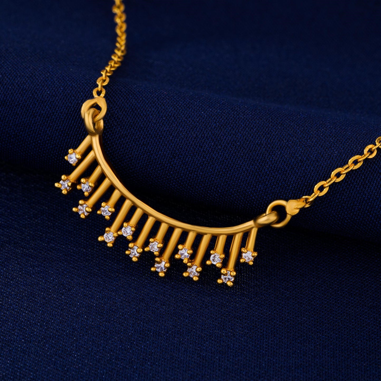 golden necklace with diamonds