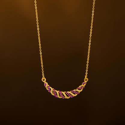 Golden Necklace with Sapphire Stones