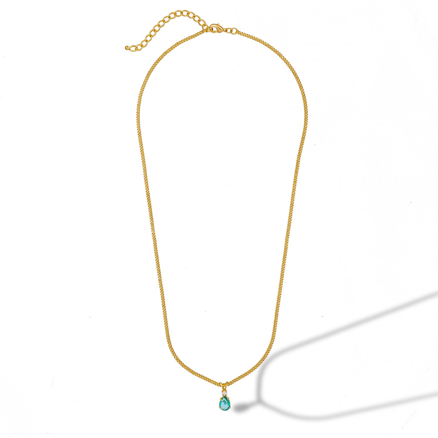 aqua green teardrop elegance necklace